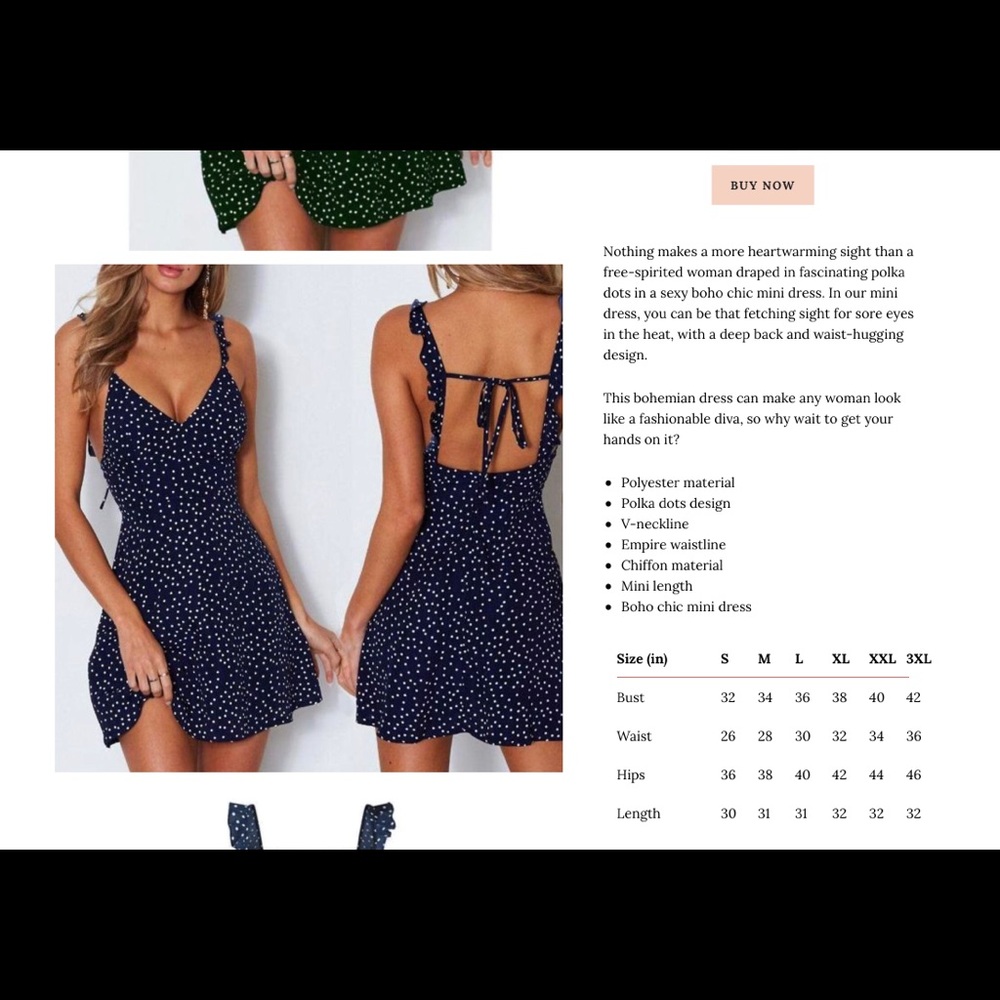 Never worn Black and white polka dot mini dress